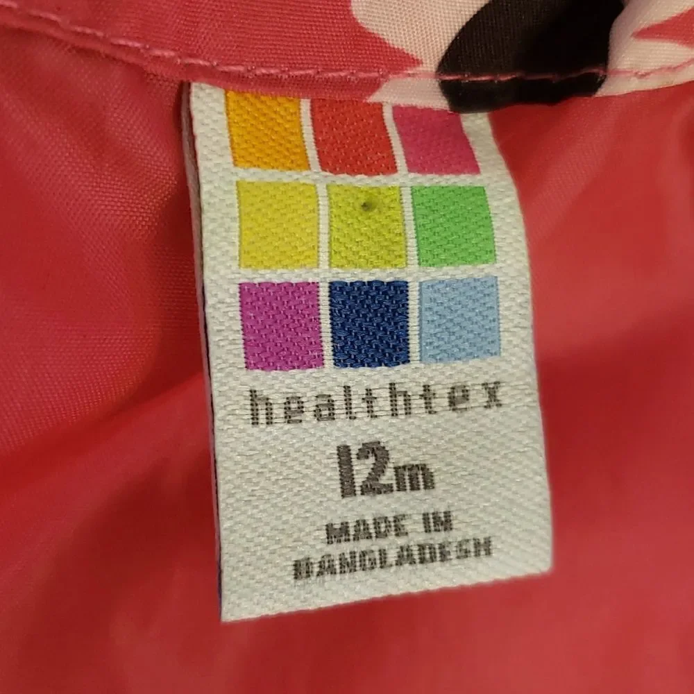 Healthtex Winter Coat Jacket - Hot Pink with Pink White Black Flowers Sz 12M